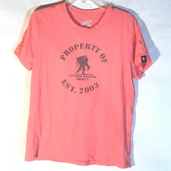 Under Armour Women Pink Workout Activewear Athletic Short Sleeve Tee T Shirt - Picture 2 of 9
